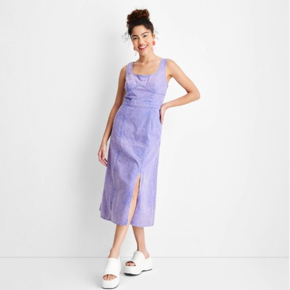 NWT‎ Future Collective Purple Denim Dress